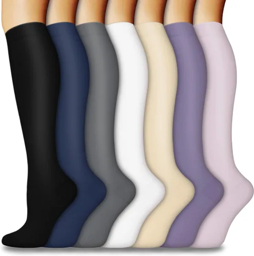 CTHH 57 pares de calcetines de compresión para la circulación de mujeres y hombres, el mejor apoyo para correr, atletismo, enfermería, viajes