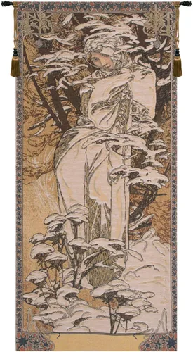 Miniatura 9 de Charlotte Home Furnishings Inc - Tapiz belga de primera calidad con piedra de amatista Mucha para colgar en la pared, 67 x 28 pulgadas, mezcla