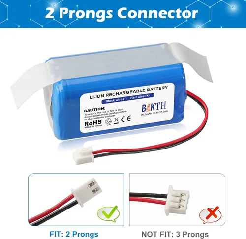 Miniatura 3 de BAKTH Batería de repuesto RVBAT850 de 14.4V 2600mAh para Shark Ion R75, R85, RV761, RV850C, RV851WV, RV871, RV1000S, RV1100VL, RV1001AE, UR1000SR