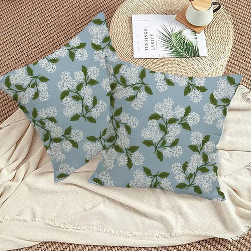 Miniatura 2 de AWJTNCQ Juego de 2 fundas de almohada florales de primavera de 18 x 18 pulgadas, fundas de almohada cuadradas decorativas de lino floral de verano