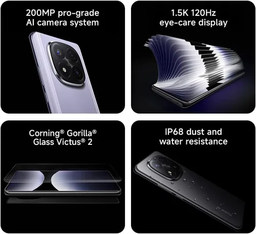 Miniatura 3 de XIAOMI Redmi Note 14 Pro+ Plus 5G + 4G LTE (para Tmobile Mint Tello & Global) (512 GB + 12 GB) NFC 6.67 pulgadas 120Hz 200MP Pro AI