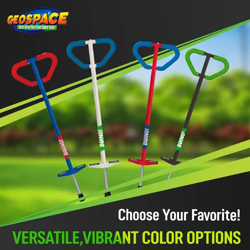 Miniatura 2 de Geospace Jumparoo Boing! Palo Pogo mediano 'PRO' para niños, soporta 60 a 100 libras, juguete al aire libre para niños y niñas, juego activo