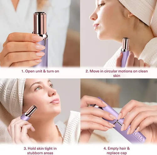 Miniatura 2 de VISOFO - Depilación facial para mujer Dispositivo de afeitar eléctrica para quitar el dermaplaning pequeño bigote, herramientas de depilación