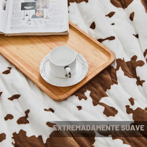 Miniatura 8 de Manta eléctrica térmica, manta térmica de 50 x 60 pulgadas, color marrón, con 10 niveles de calor y 8 horas de apagado automático, estampado de vaca