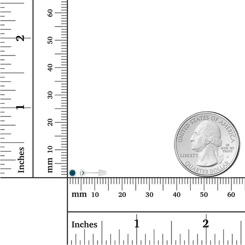Miniatura 4 de Aretes de tuerca con tuerca de tuerca de oro macizo de 14 quilates, hipoalergénicos, redondos de 0.118in, con solitario auténtico, con piedra natal