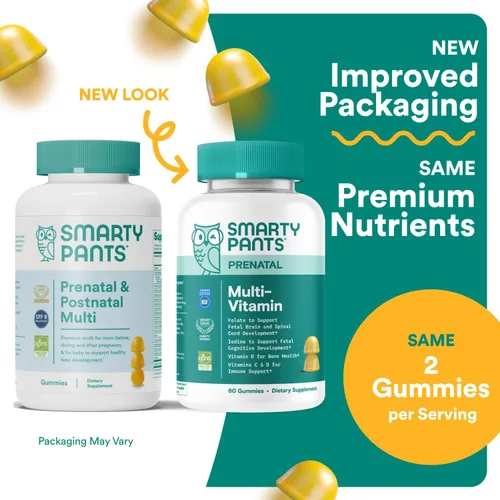 Miniatura 2 de SmartyPants Vitaminas prenatales para mujeres, gomitas multivitamínicas: vitaminas pre y posnatales, biotina, metilfolato, vitamina D3, C, vitamina