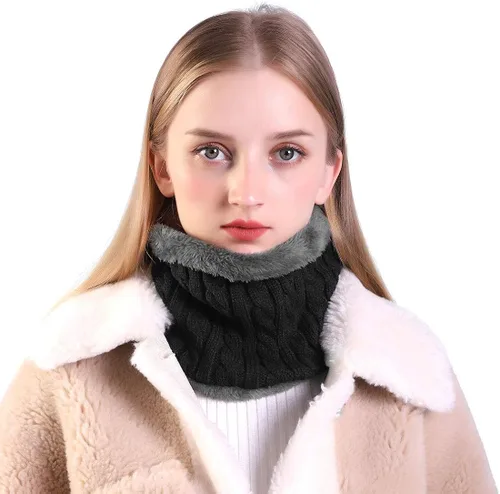 Miniatura 8 de MUCO Conjunto de gorros de invierno para hombre y mujer, gorro de punto cálido, forro polar grueso, calentador de cuello para hombres y mujeres, Muco