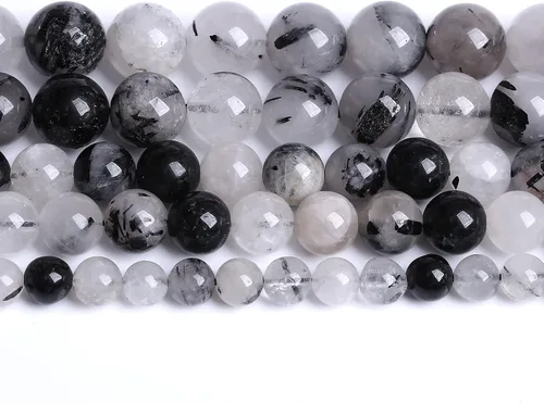 Miniatura 107 de 88 cuentas de cuarzo rutilado dorado de piedra natural de 4MM (5/32 de pulgada), gemas de grado 2A, cristal semiprecioso de actinolita, cuentas