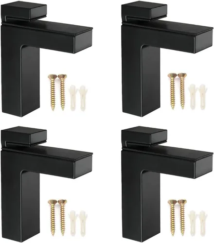Soporte de metal ajustable de madera/vidrio para estante de pared, soportes de montaje, soporte de pared para estante de 0.197-1.181 in (0.2-1.2