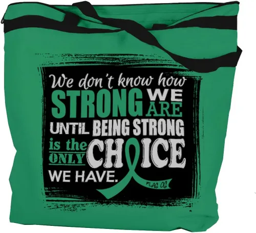 Miniatura 5 de Fight Like a Girl How Strong We Are Darcey Tote Bag para concientización sobre el cáncer y las enfermedades