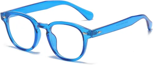 Miniatura 10 de Gafas Retro Redondas de Bloqueo de Luz Azul para Hombres y Mujeres, Montura Vintage sin Prescripción para Lectura de Computadora