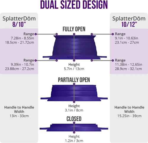Miniatura 22 de L.I.Q - Protector de salpicaduras de silicona, se adapta a macetas de 8 y 10 pulgadas (20 y 9.8 in), apto para microondas y duradero, incluye tapa