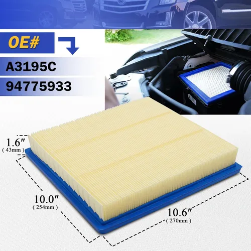 Miniatura 6 de Filtro de aire del motor A3195C para Chevrolet Colorado 2015-2022 / 2015-2022 GMC Canyon Reemplazo OE# 94775933 CA11959 GP959 WA10256