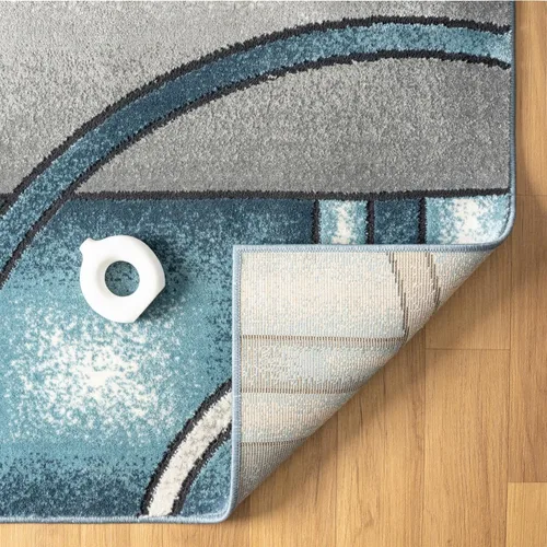 Miniatura 9 de LUXE WEAVERS Art Deco - Alfombra geométrica azul de 6 x 9 pulgadas