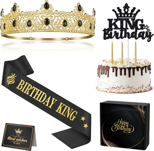 Miniatura 17 de Regalos de cumpleaños número 17 para niño, decoraciones de cumpleaños número 17 para niños, suministros de decoración de fiesta, incluyendo corona
