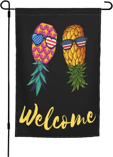 Miniatura 7 de Paquete de 4 banderas de piña al revés – Pancartas de lino de doble cara de 12 x 18 pulgadas con texto en inglés "IF YOU KNOW & PLAY WELL WITH