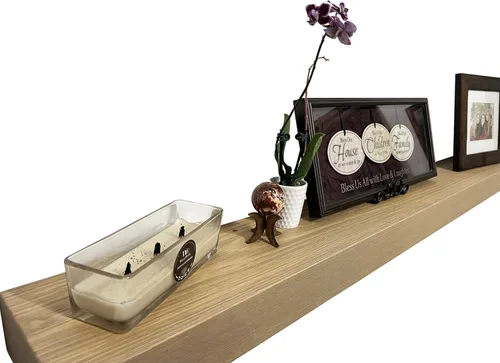 Miniatura 26 de joelsantiques Estantes flotantes de madera de 60 pulgadas para pared, 60 x 7 x 3 pulgadas, hechos de madera natural, estante largo y resistente
