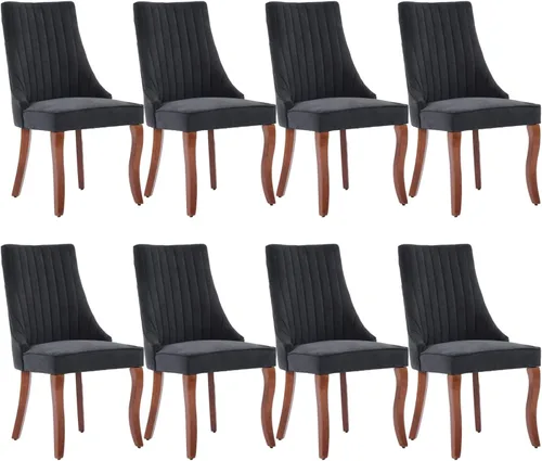 Miniatura 13 de Juego de 2 sillas de comedor, cómodas sillas decorativas tapizadas en tela para cocina y sala de estar, sillas de comedor con acolchado acanalado