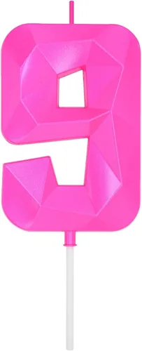 Miniatura 173 de DERVENTA Velas de cumpleaños con números grandes, 3D, color rosa, 3.7 pulgadas, decoración para tartas de fiesta, 1 pieza (número 3 rosa)