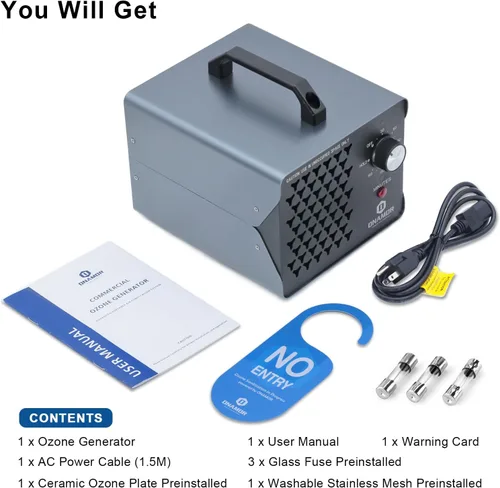 Miniatura 6 de ONAMOR Generador de ozono 83,000 mg - Máquina de ozono para el hogar, humo, coche y habitación de mascotas.