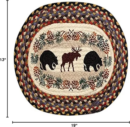 Miniatura 2 de Earth Rugs 48-043BM - Mantel individual, 13 x 19 pulgadas, color negro