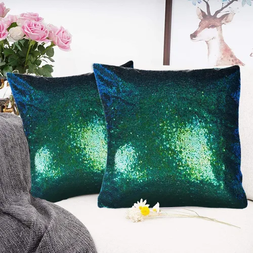 Miniatura 28 de ShinyBeauty Fundas de almohada negras de 12 x 20 pulgadas, juego de 2, funda de almohada rectangular, funda de almohada de lentejuelas de tela