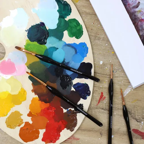 Miniatura 6 de COLOUR BLOCK Juego de 12 pinceles de pintura para artistas en estuche de cuero para un fácil almacenamiento, kit de pinceles de pintura detallada