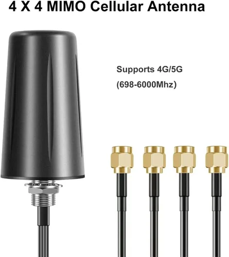 Miniatura 3 de 4x4 MIMO Omnidireccional de Bajo Perfil de Banda Ancha 4G LTE 5G Antena Externa para Mejora del Rendimiento de Routers 4G/5G, Gateways, Hotspots