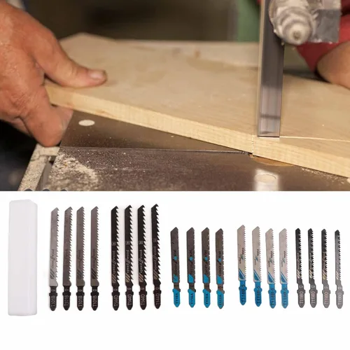 Miniatura 5 de Juego de 20 hojas de sierra de calar T118A T118B T118G T218A T111C T119BO T119B HSS Surtido T Shank Hojas de sierra de corte rápido para madera
