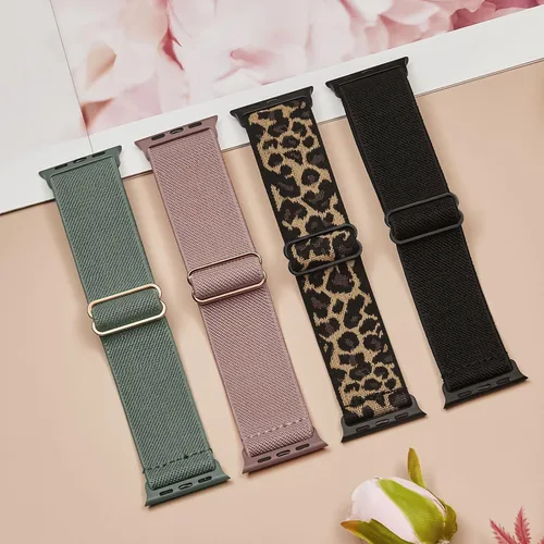 Miniatura 8 de Paquete de 4 correas elásticas Solo Loop compatibles con Apple Watch de 1.496 pulgadas, 1.575 pulgadas, 1.614 pulgadas, 1.654 pulgadas, 1.732