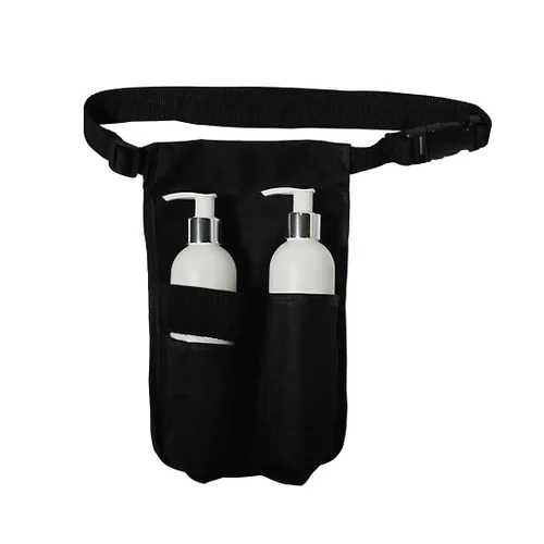 ForPro Kit de funda para botella doble, cuenta con tela Cordura duradera, correa ajustable, incluye dos botellas de 8 onzas, color negro
