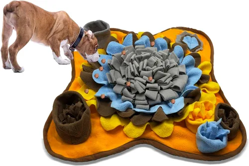 Miniatura 8 de Alfombrilla de olfateo para perros, alfombrilla de alimentación de mascotas, almohadilla para olfatear cachorros, juguetes interactivos de Naranja