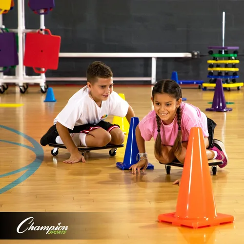 Miniatura 6 de Champion Sports Scooter Board – Choice of Handles or No Handles, Durable Plastic Scooters for Youth Gym & PE Class, Indoor & Outdoor Play, Azul