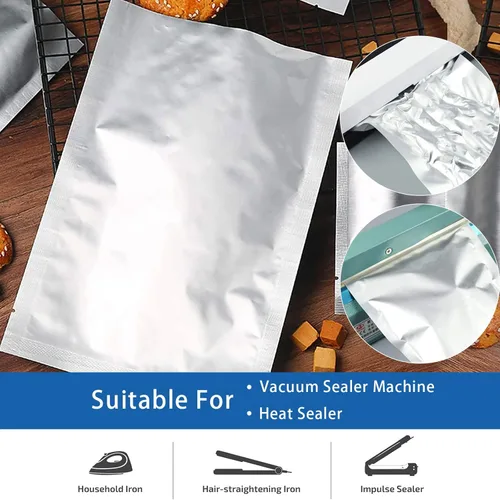 Miniatura 5 de Paquete de 50 bolsas Mylar de 1 galón para almacenamiento de alimentos con absorbentes de oxígeno para arroz, granos, granos de café