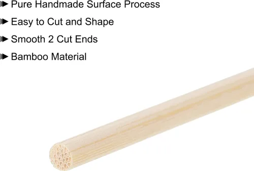 Miniatura 4 de MECCANIXITY Varillas de madera de 19.7 in/20 varillas redondas de madera, palo de bambú de 0.12 pulgadas para manualidades, accesorios de cabina