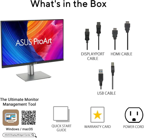 Miniatura 11 de ASUS ProArt Display Monitor profesional de 24" 16:10 (PA248QFV) - IPS, WUXGA (1920 x 1200), 100% sRGB, precisión de color ΔE < 2, Calman verificado