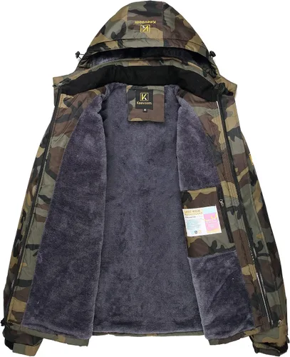 Miniatura 3 de Keevoom Chaqueta de esquí impermeable para hombre, abrigo de nieve cálido para invierno, resistente al viento, impermeable, snowboard, chaquetas