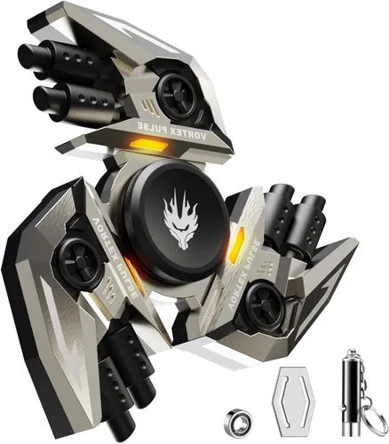 Miniatura 12 de Fidget Spinners, Regalos de Fidget Spinner para Adultos, Juguete para Aliviar el Estrés, Ansiedad y TDAH, Juguete Giratorio de Dedo de Metal con Luz