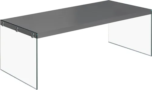 Miniatura 5 de Mesa de café, mesa de cóctel de vidrio templado, Madera, gris