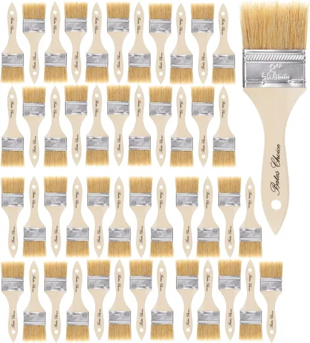 Miniatura 35 de Bates - Pinceles de pintura de cerdas naturales de 1 pulgada, juego de 16 unidades para pintura de astillas, tinte de madera y uso general