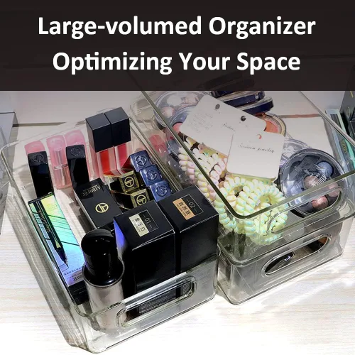 Miniatura 5 de Organizador de escritorio, combinación de cestas acrílicas de almacenamiento de gran capacidad, cosméticos, periféricos de manualidades, papelería
