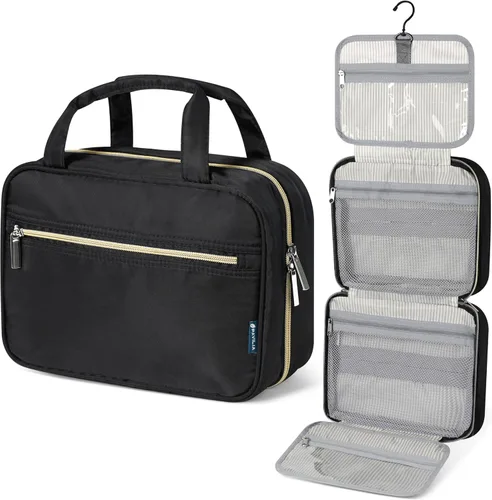 Miniatura 10 de PAVILIA Neceser Colgante Bolsa de Viaje para Mujeres y Hombres, Organizador de Cosméticos Plegable, Bolsa de Maquillaje Resistente al Agua