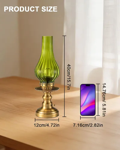 Miniatura 8 de UMEXUS Lámpara de mesa inalámbrica recargable vintage con atenuador y control táctil, pequeñas luces alimentadas por batería, lámpara retro