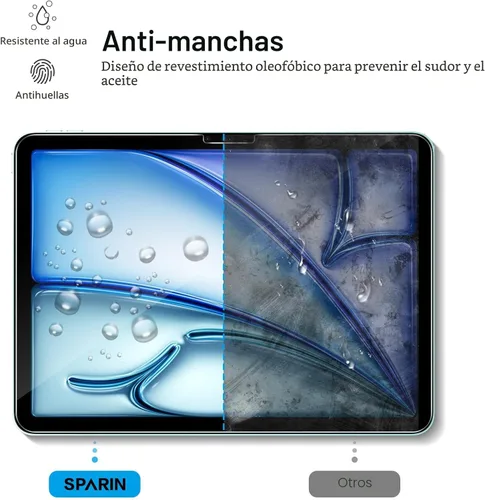 Miniatura 4 de SPARIN - Paquete de 2 protectores de pantalla para iPad Air de 11 pulgadas M3 2025 y M2 2024 (iPad Air 7ª/6ª generación), vidrio templado