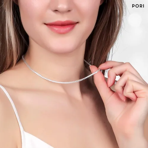 Miniatura 2 de PORI JEWELERS Sterling Silver Italian 2.5MM Solid Franco Square Box Link Chain Necklace