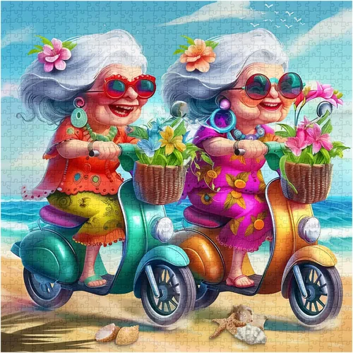 Miniatura 3 de Rompecabezas de 1000 piezas de playa de verano para adultos, rompecabezas de paseo de playa divertidos de PICKFORU, rompecabezas únicos y difíciles