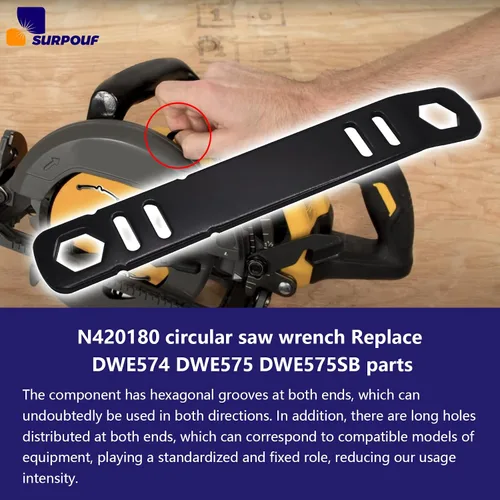 Miniatura 5 de N420180 N165861 Llave de sierra circular 60V 7-1/4 pulgadas Reemplazo DWE574 DWE575 DWE575 DWE575SB Parte