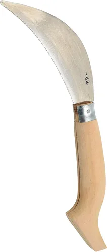 Miniatura 4 de Hoz de jardín plegable de 12 pulgadas - Herramienta manual para desbrozadora manual de hierba con acero dentado para mantenimiento de césped y jardín