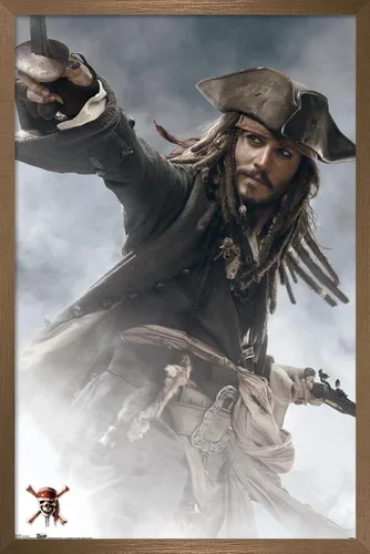Miniatura 15 de Trends International Disney Pirates of the Caribbean: At World's End - Póster de pared de Jack Sparrow, 14.725 x 22.375 pulgadas, versión enmarcada