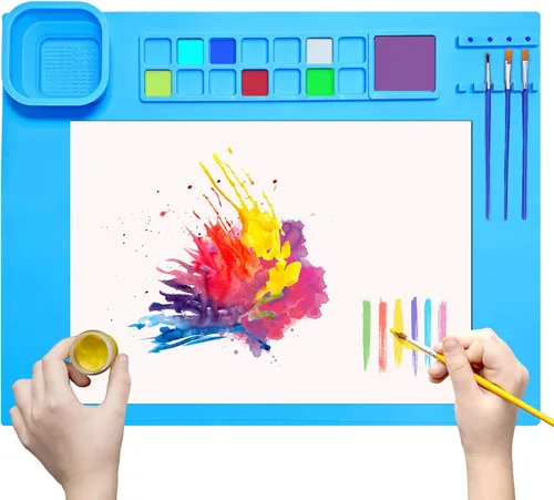 Miniatura 9 de Tapete de Silicona para Manualidades, 20"×16" Tapete de Silicona para Manualidades y Pintura Plegable Hoja Antiadherente para Manualidades Pintura